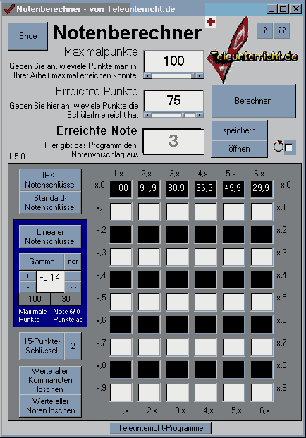 NotenberechnerPLUS - Screenshot